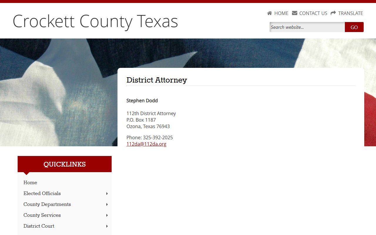 Crockett County court records after arrest district attorney contact page