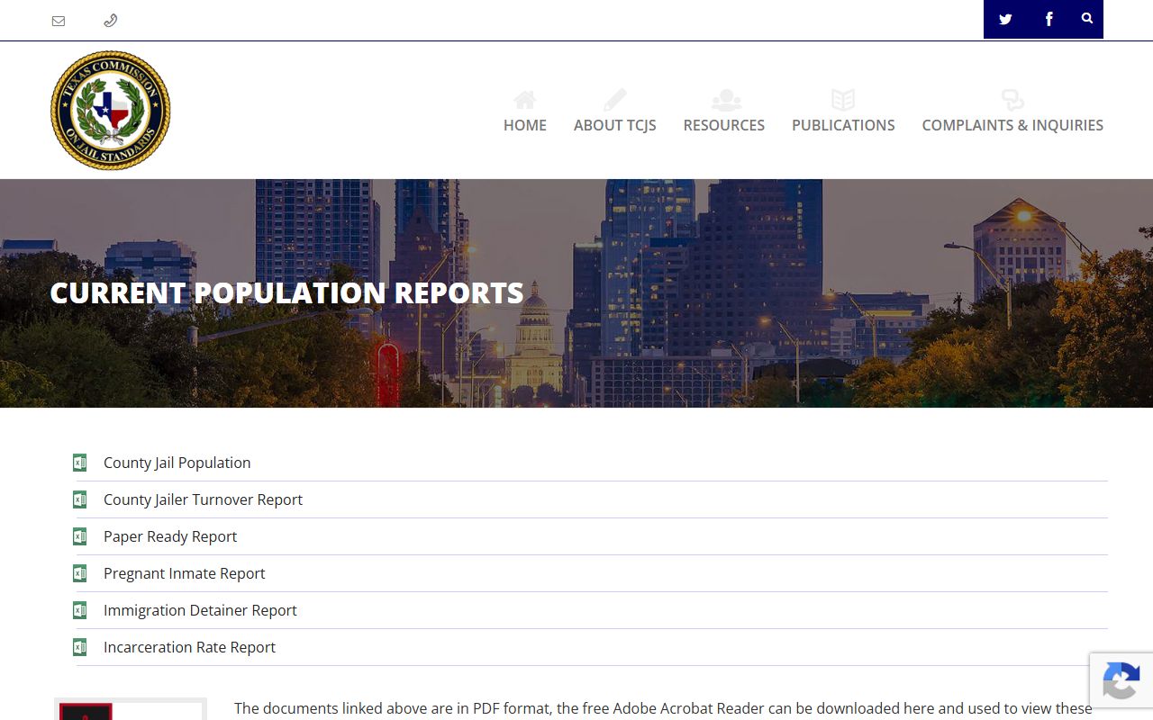 Crockett County inmate population TCJS population reports page